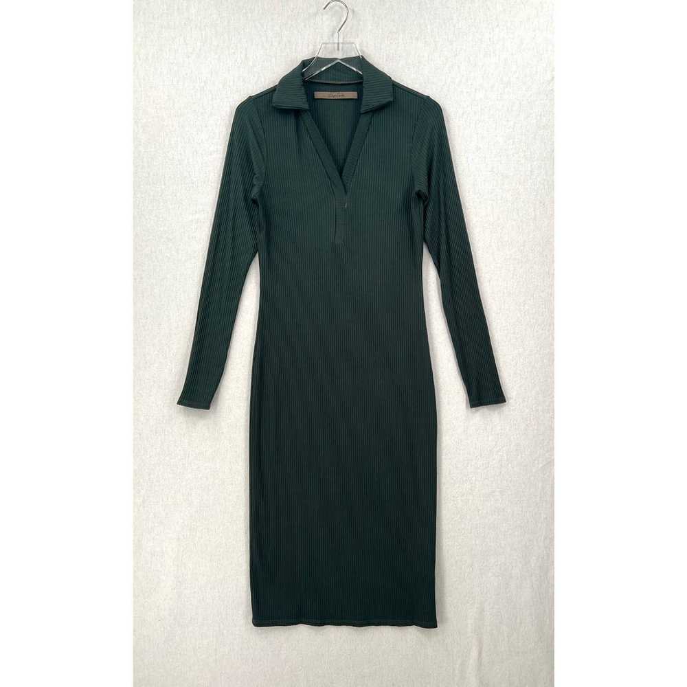 ENZA COSTA Dress Womens Large Cedar Green Rib Kni… - image 3