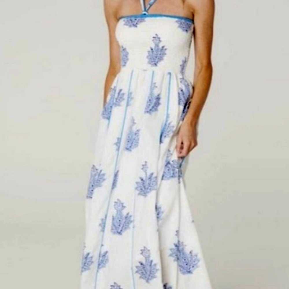 *NWOT*  Letarte Paisley Smocked Cotton Maxi Dress… - image 1