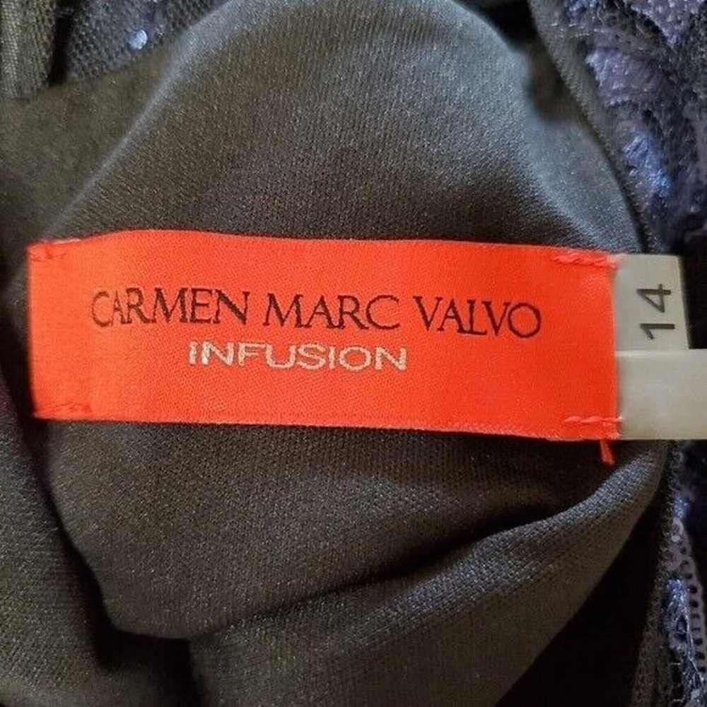 Carmen Marc Valvo Infusion Blue Bell-Sleeve Sequi… - image 12