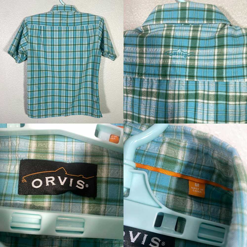 Orvis Orvis Shirt Mens Medium Blue Green Outdoor … - image 4