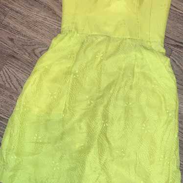 Canary yellow silk Rebecca Taylor pocket dress - image 1
