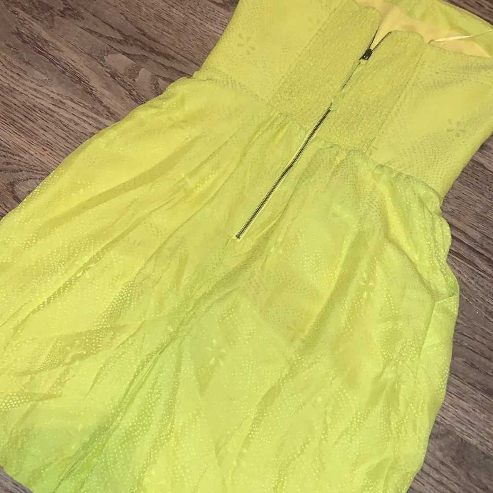 Canary yellow silk Rebecca Taylor pocket dress - image 3