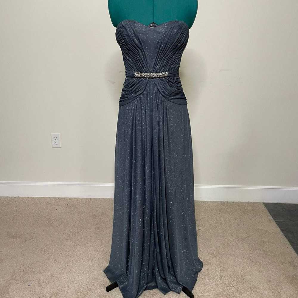 Mignon Gray/Blue Sparkle Evening Gown - image 1