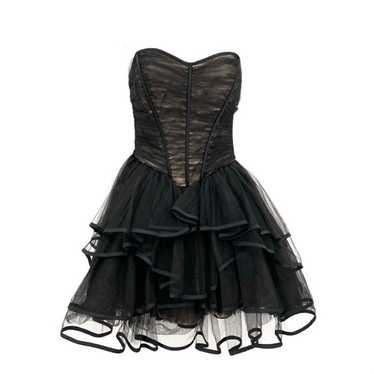 Melilla Black Short Tulle Dress w/ Satin Corset