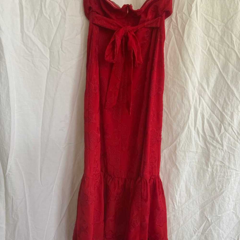 Lovers And Friends Red Bow Midi Lace dress Size S… - image 11
