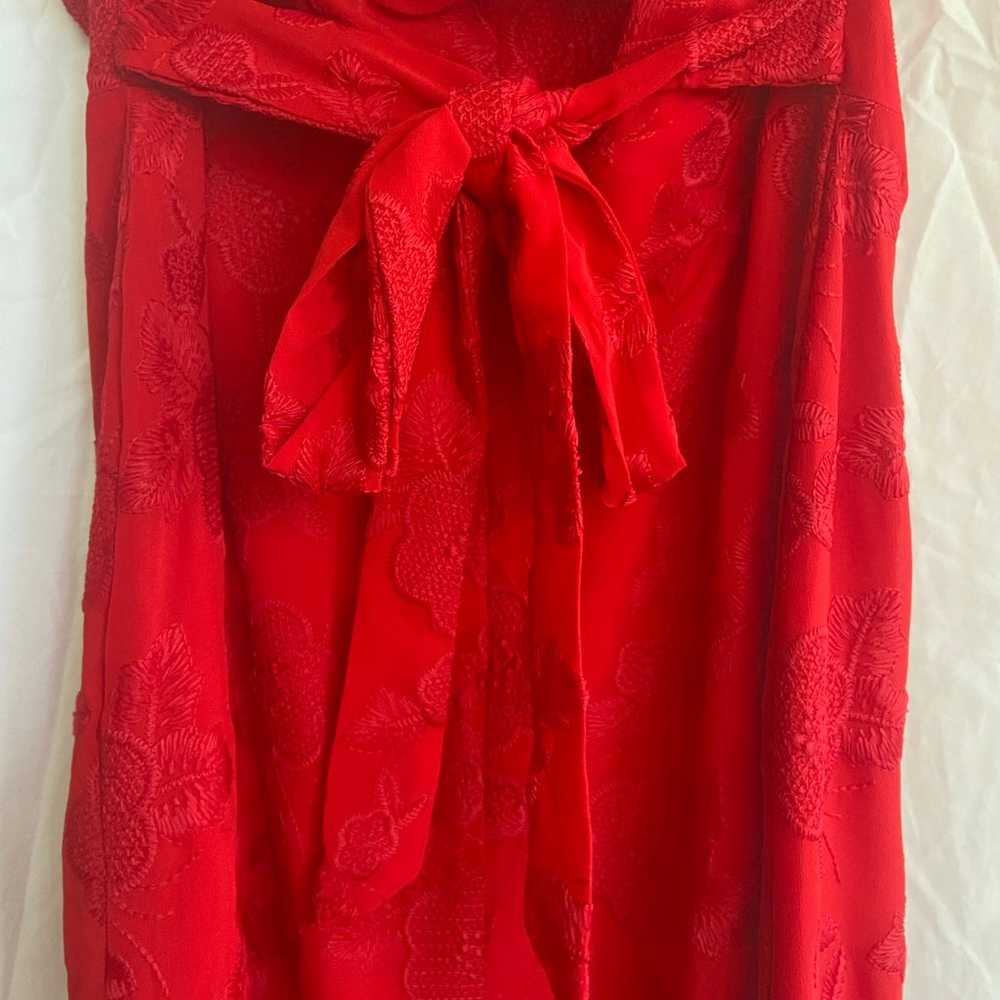 Lovers And Friends Red Bow Midi Lace dress Size S… - image 12