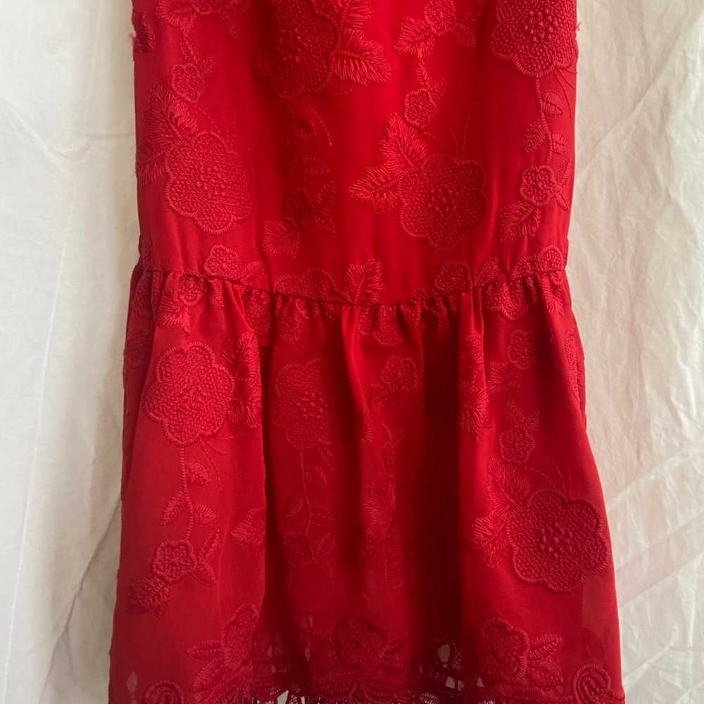 Lovers And Friends Red Bow Midi Lace dress Size S… - image 5