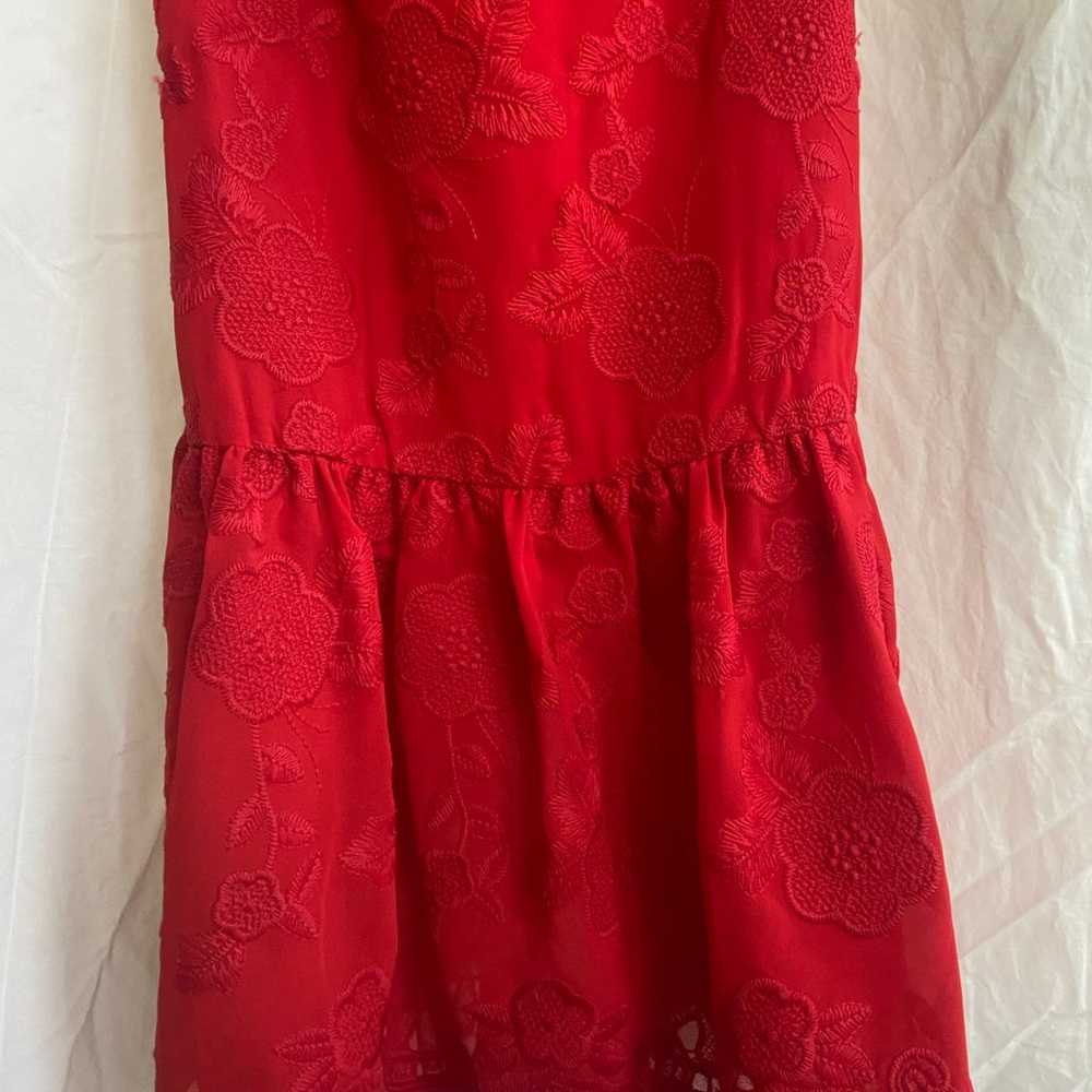 Lovers And Friends Red Bow Midi Lace dress Size S… - image 6