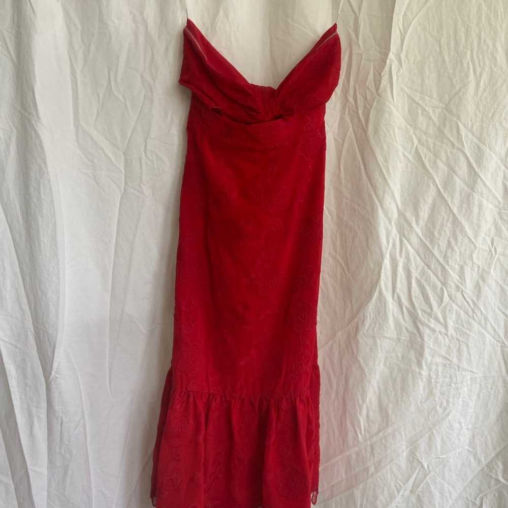 Lovers And Friends Red Bow Midi Lace dress Size S… - image 8