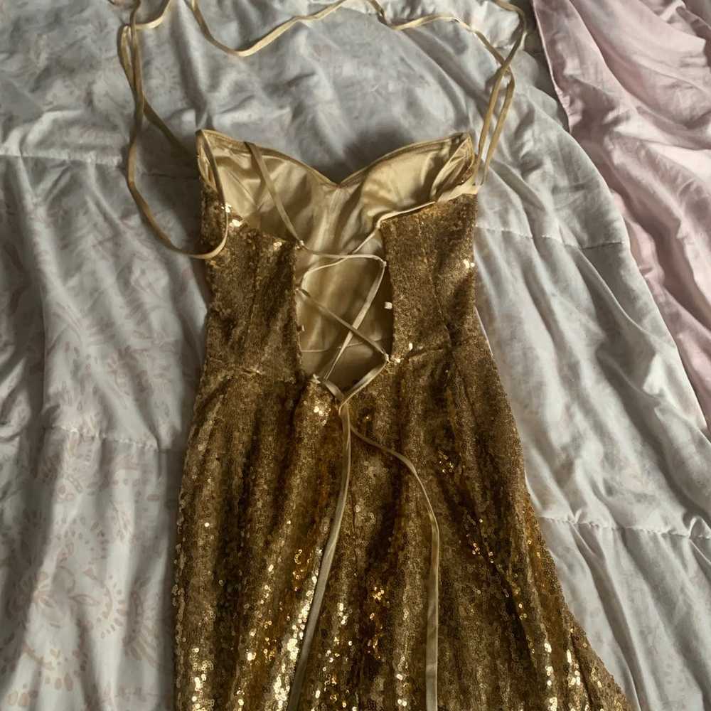 gold sequin dress - image 3