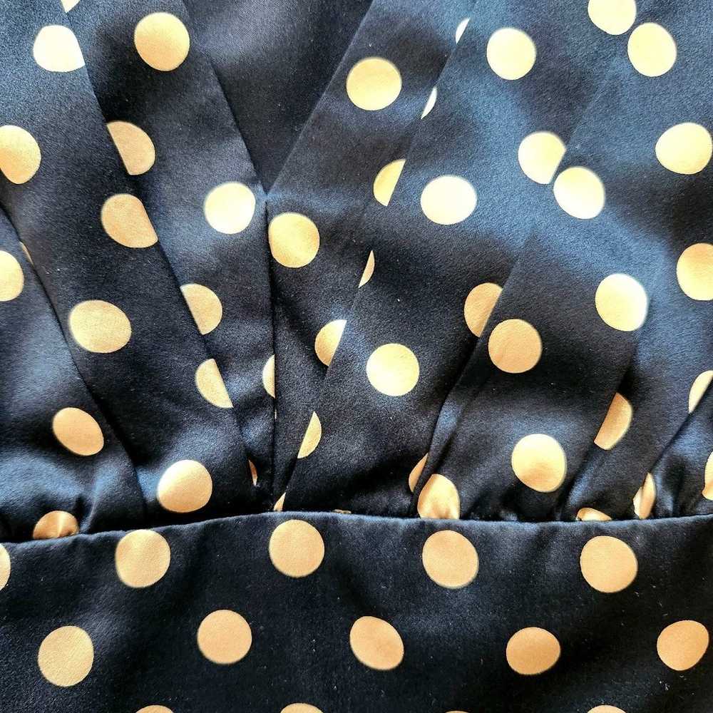 Betsey Johnson Vintage Retro Silk Polka Dot Dress… - image 3