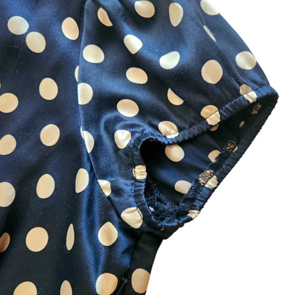 Betsey Johnson Vintage Retro Silk Polka Dot Dress… - image 5