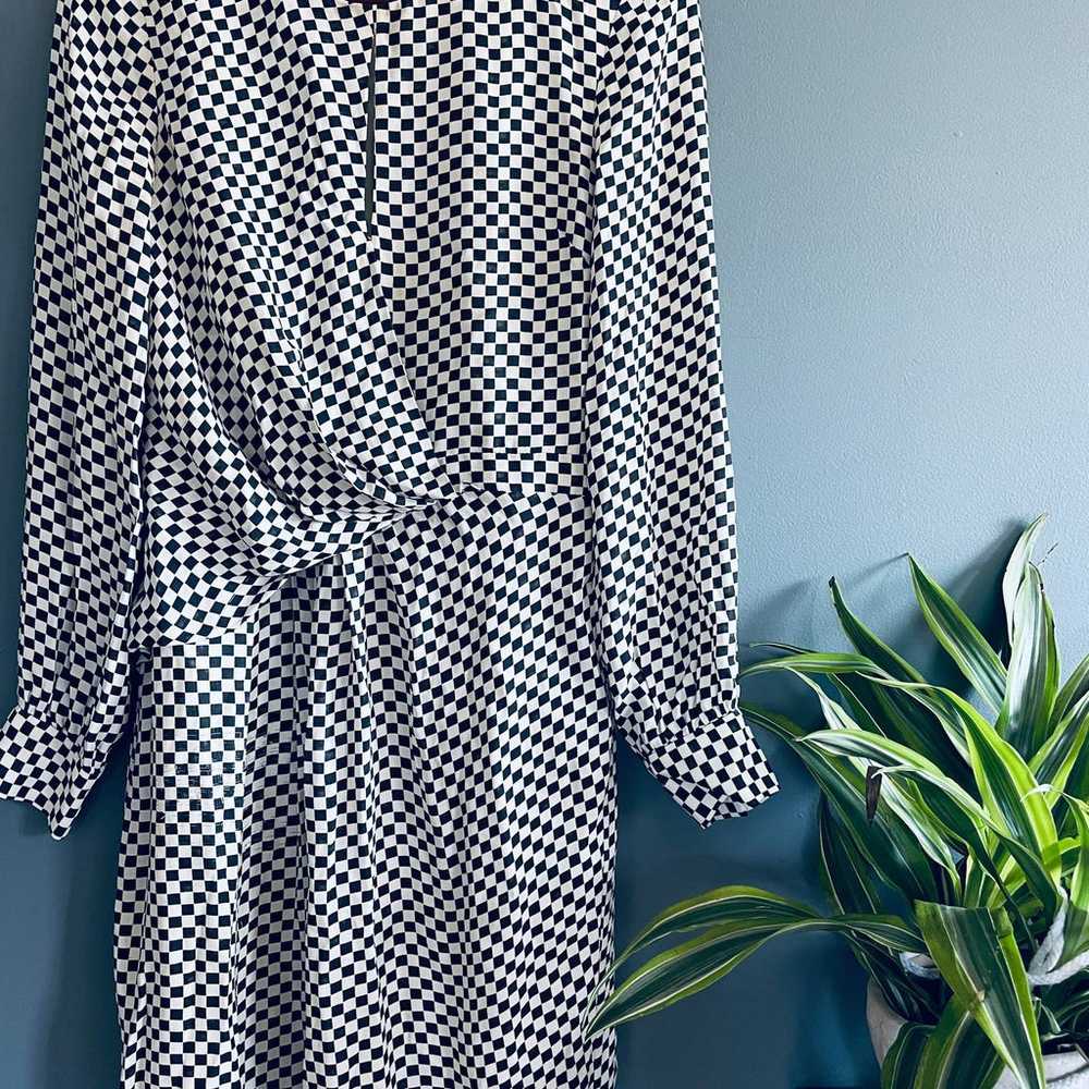 Reiss Dahlia Check Print Midi Dress 6 Long Sleeve… - image 9