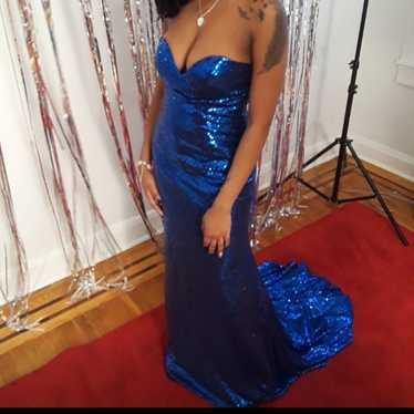 Royal blue sequence gown