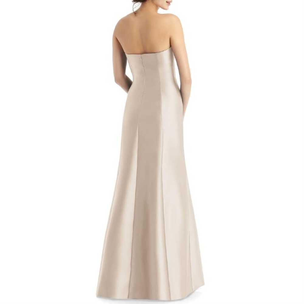 Alfred Sung Strapless Slit Satin Gown - image 2