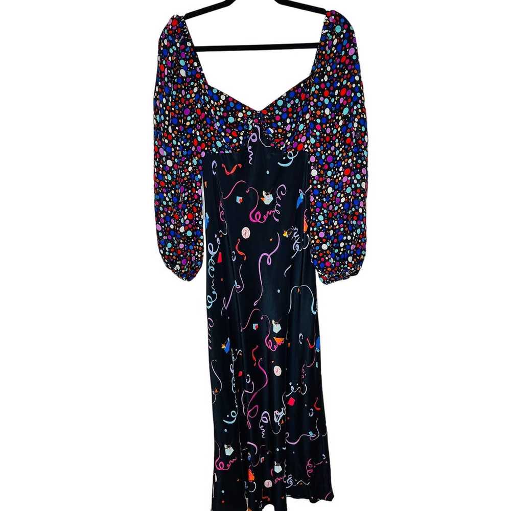 Rixo Gio Confetti Midi 100% Silk Dress 4 Multicol… - image 3