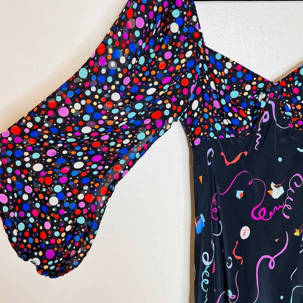 Rixo Gio Confetti Midi 100% Silk Dress 4 Multicol… - image 6