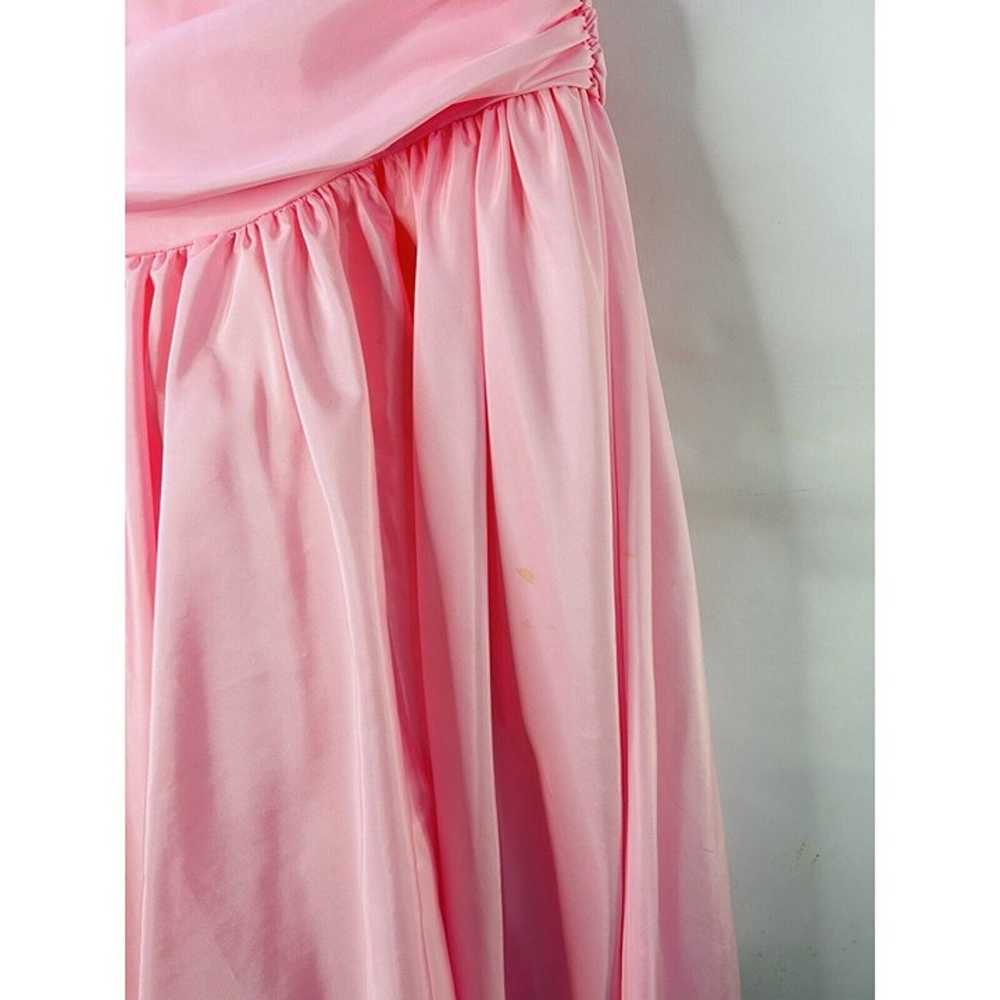 VTG 80s Women's Small Pink Embellished Tafetta Pu… - image 2