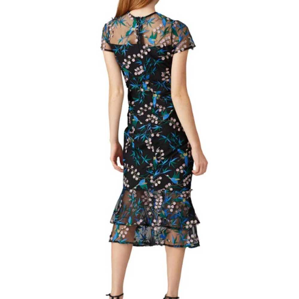Vone Rylee Dress Embroidered Midi Sheer Mesh Ruff… - image 3