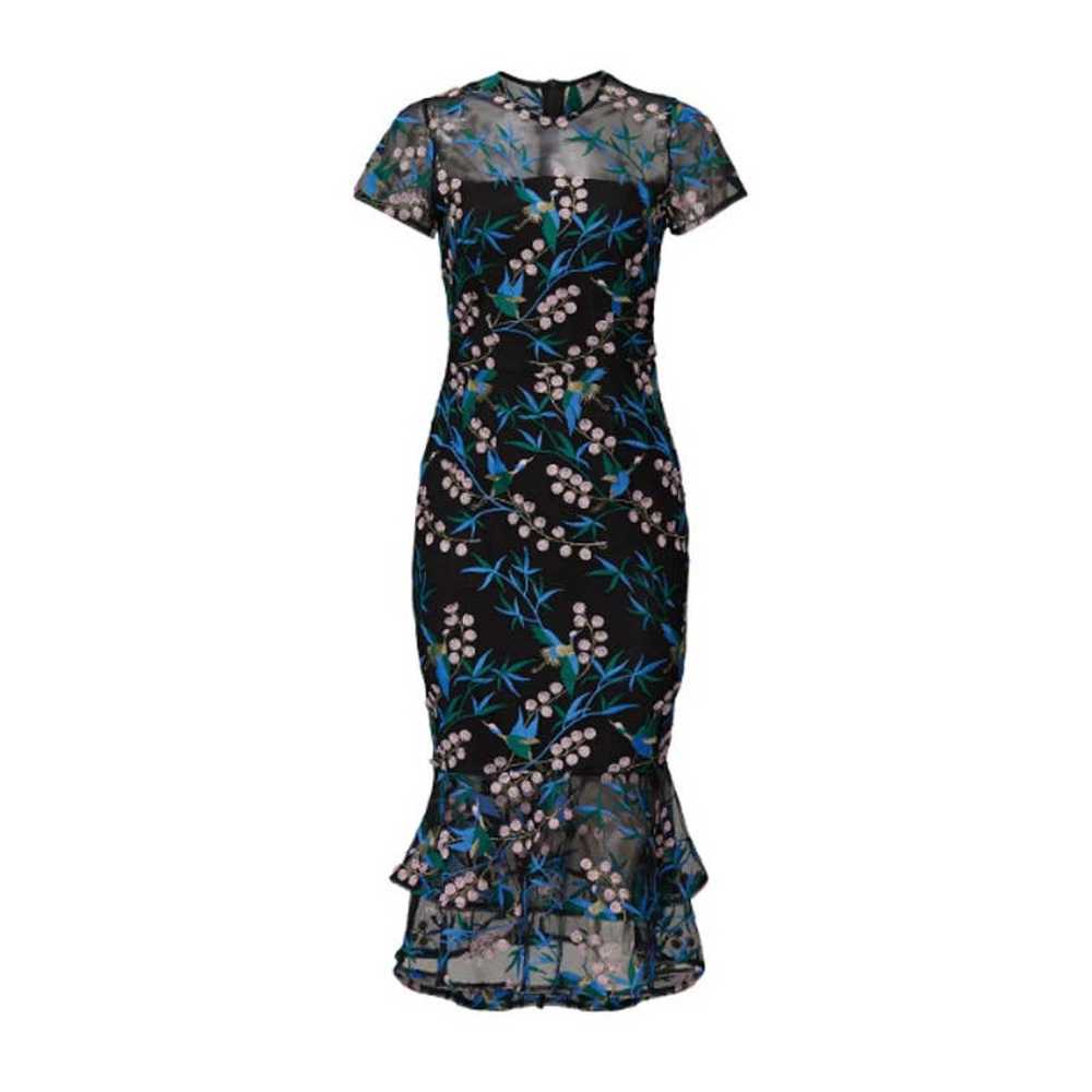 Vone Rylee Dress Embroidered Midi Sheer Mesh Ruff… - image 4