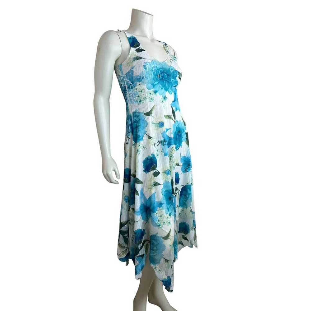 Komarov Floral Print Midi Dress S Sleeveless Whit… - image 2