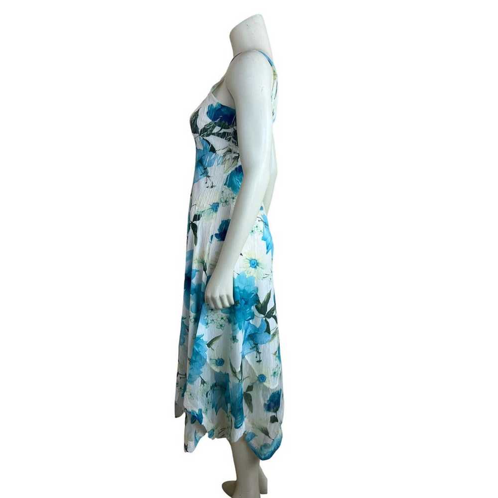 Komarov Floral Print Midi Dress S Sleeveless Whit… - image 3