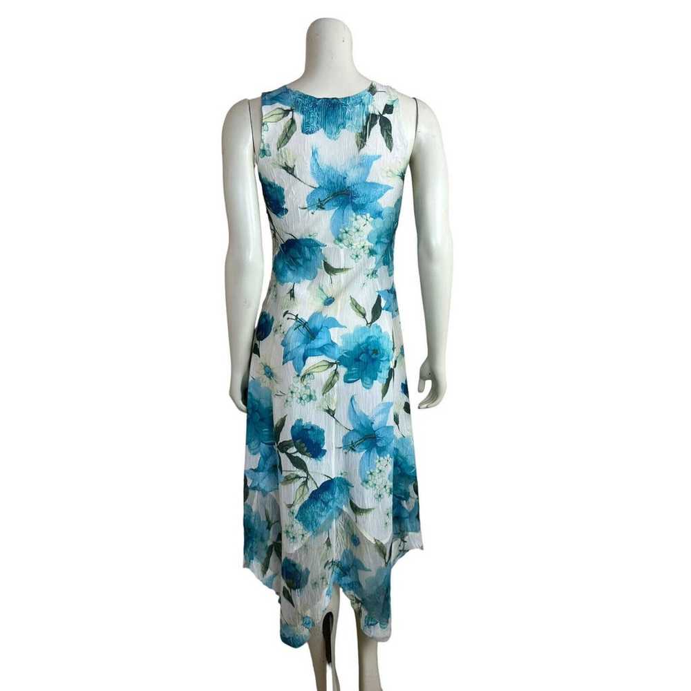 Komarov Floral Print Midi Dress S Sleeveless Whit… - image 4