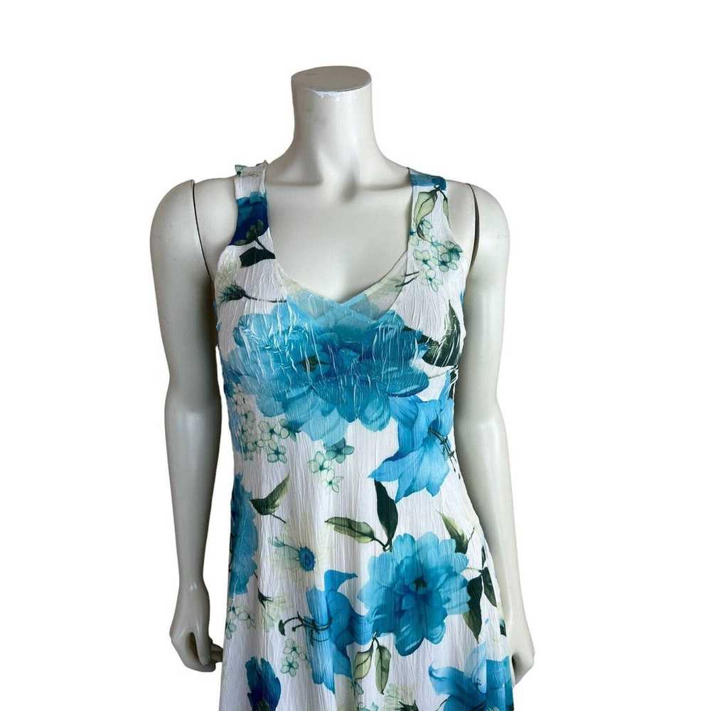 Komarov Floral Print Midi Dress S Sleeveless Whit… - image 5