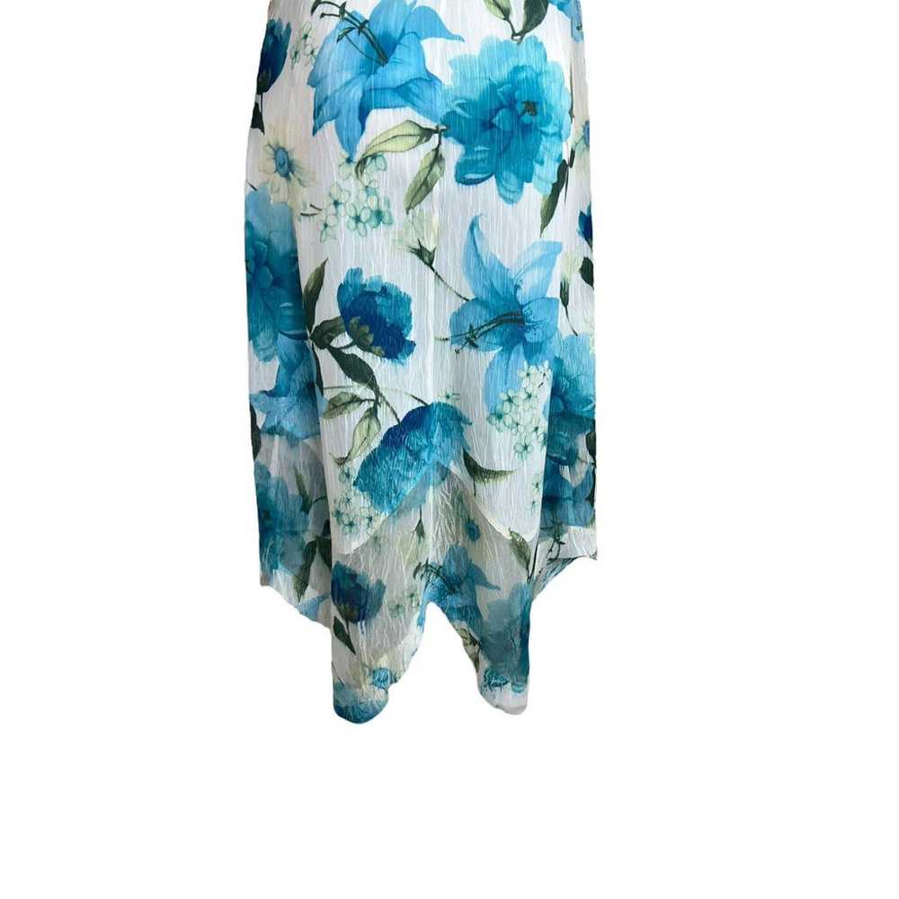 Komarov Floral Print Midi Dress S Sleeveless Whit… - image 8