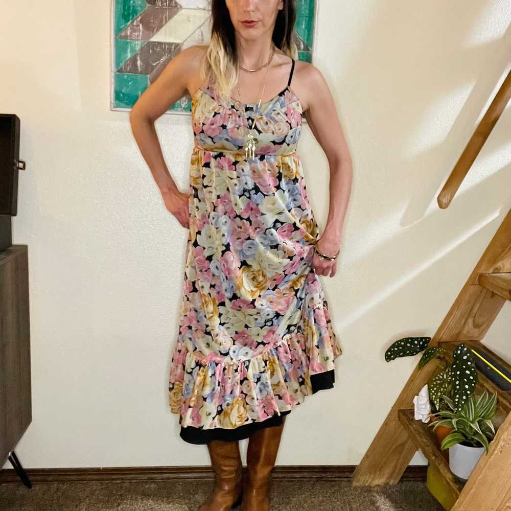 VTG Jody T Babydoll Floral Prairie Midi Dress - image 2