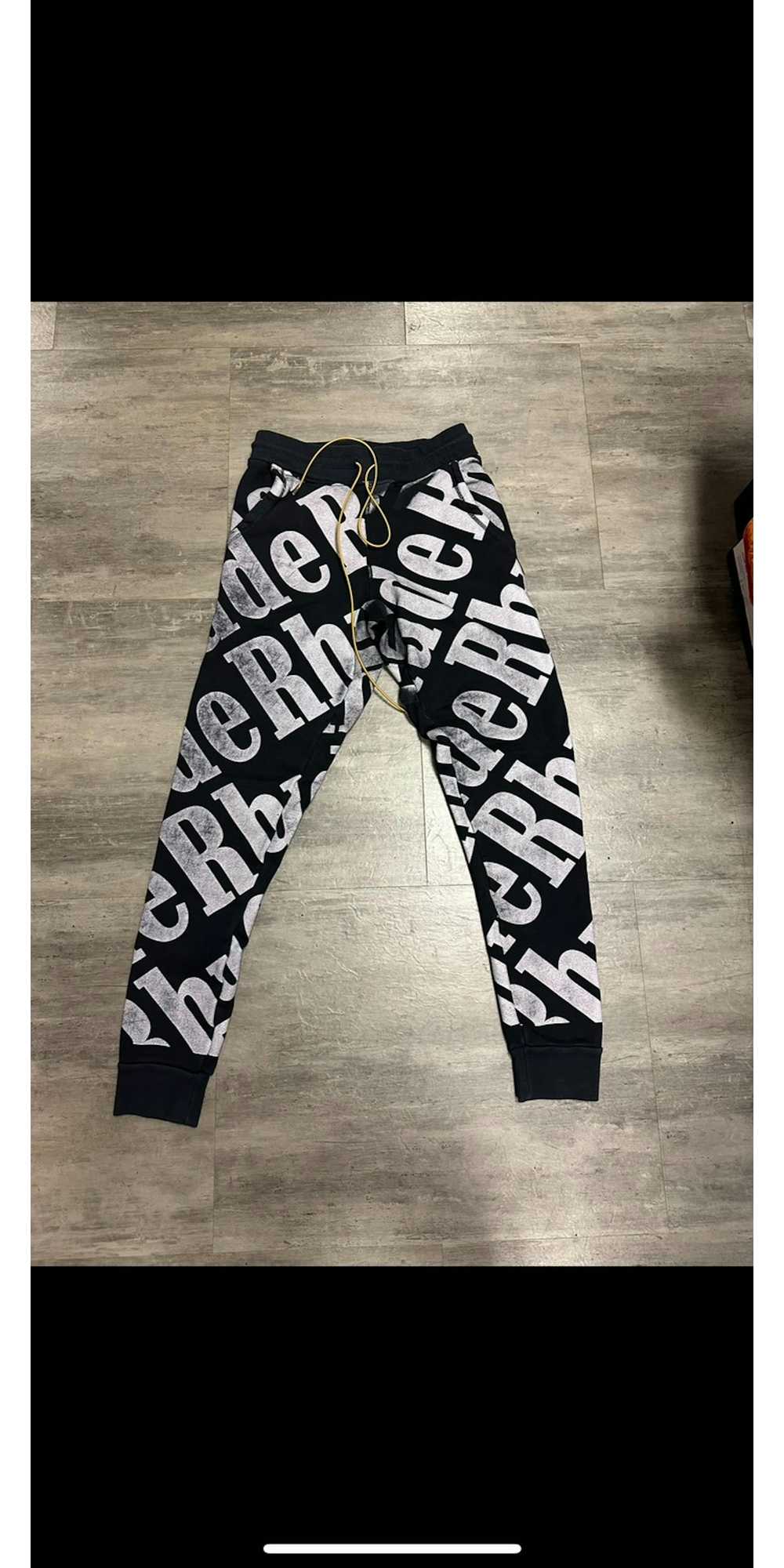 Rhude Rhude all over print sweatpants pre owned s… - image 1