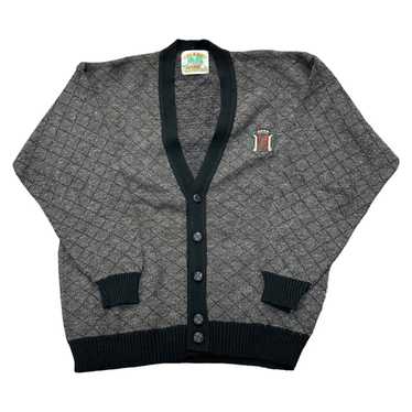 VTG Woods & Gray Argyle Sweater Mens L Knit Crew Neck Tan Blue