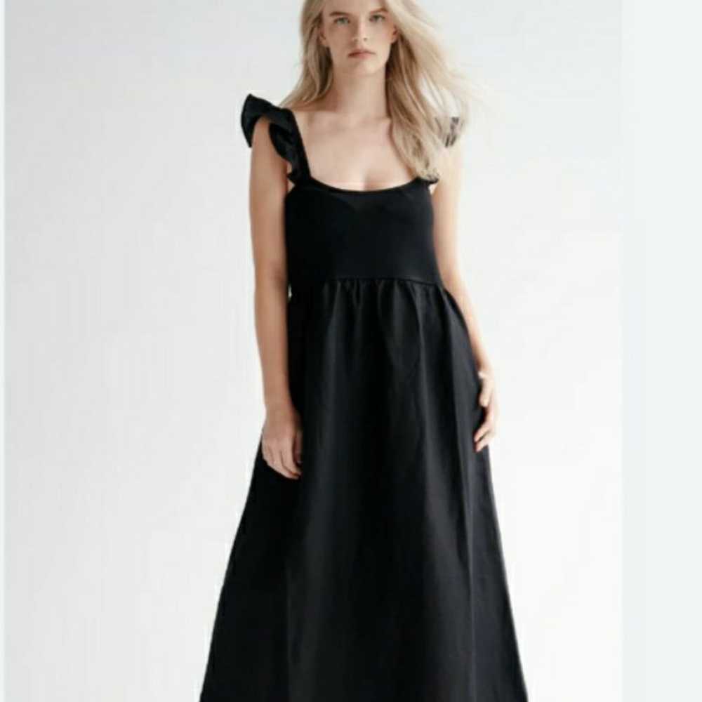 Melissa Nepton Misa Maxi Dress Linen Black Medium - image 1