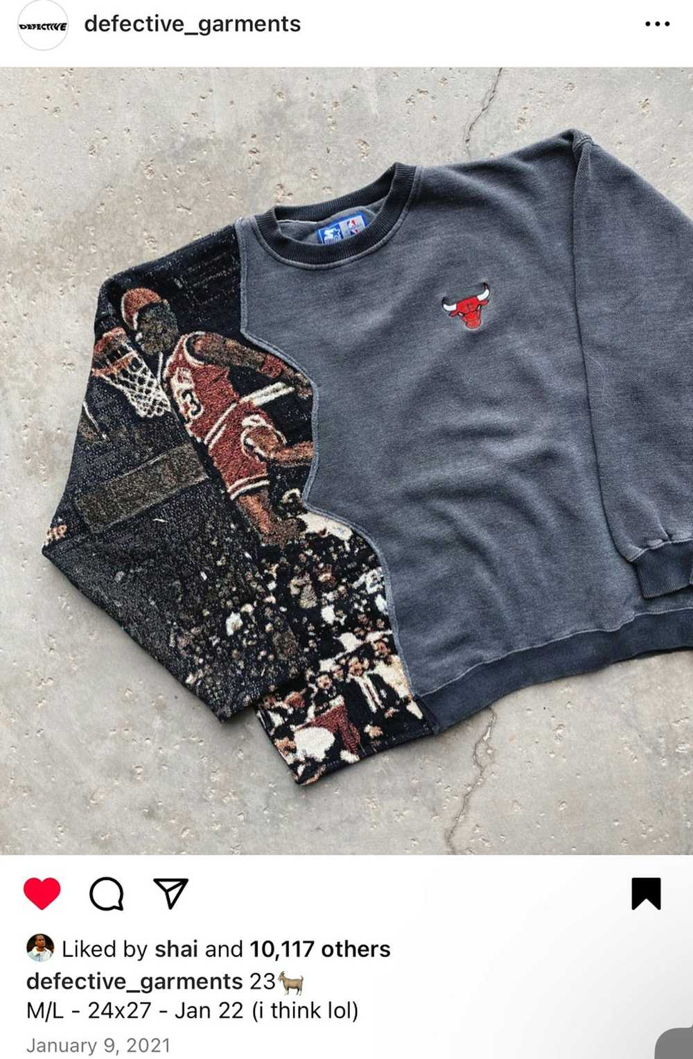 Custom × Starter Defective Garments Chicago Bulls… - image 1