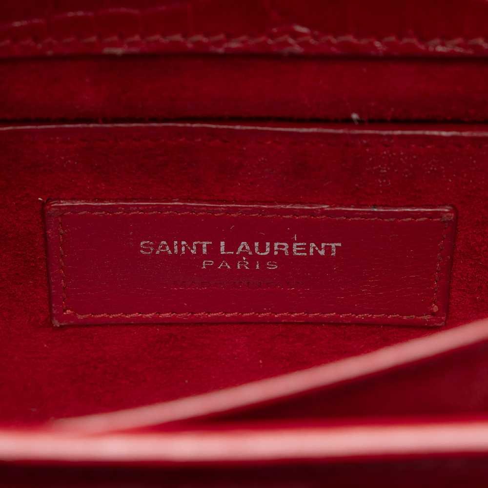 Saint Laurent Croc Embossed Leather Monogram Suns… - image 7