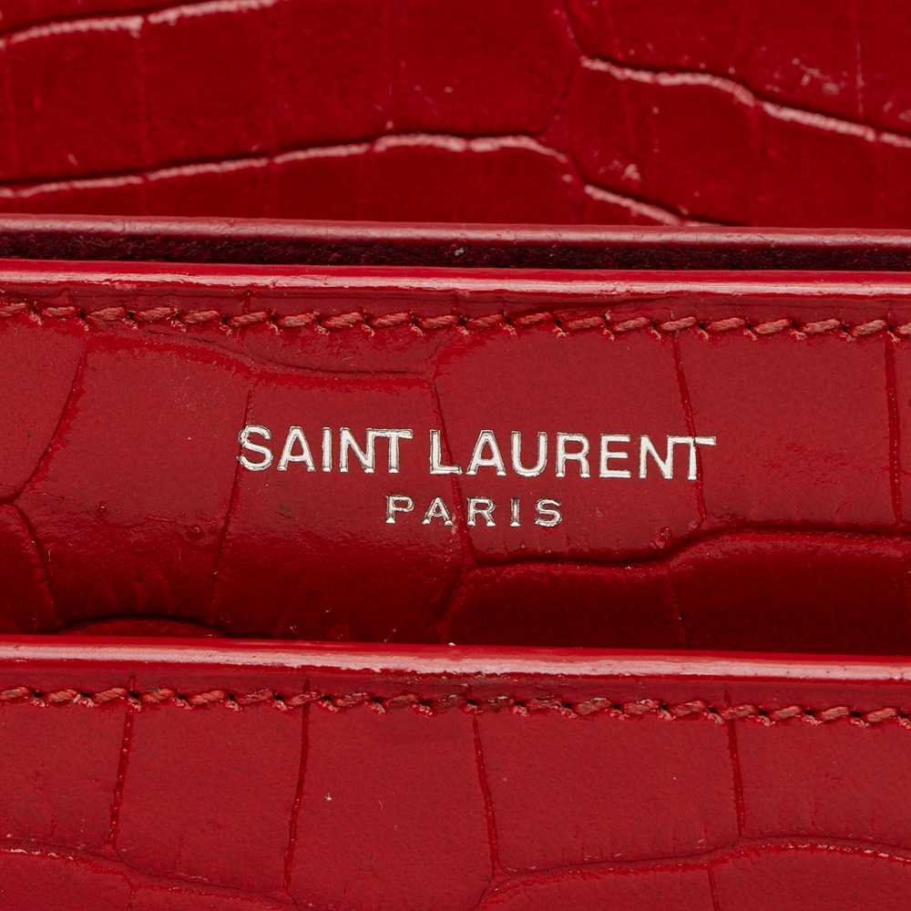 Saint Laurent Croc Embossed Leather Monogram Suns… - image 8