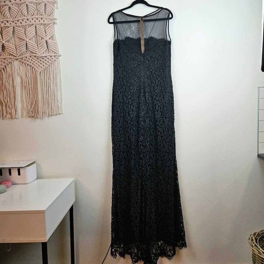 Tadashi Shoji Black Lace Illusion Gown Size 14 Ma… - image 3