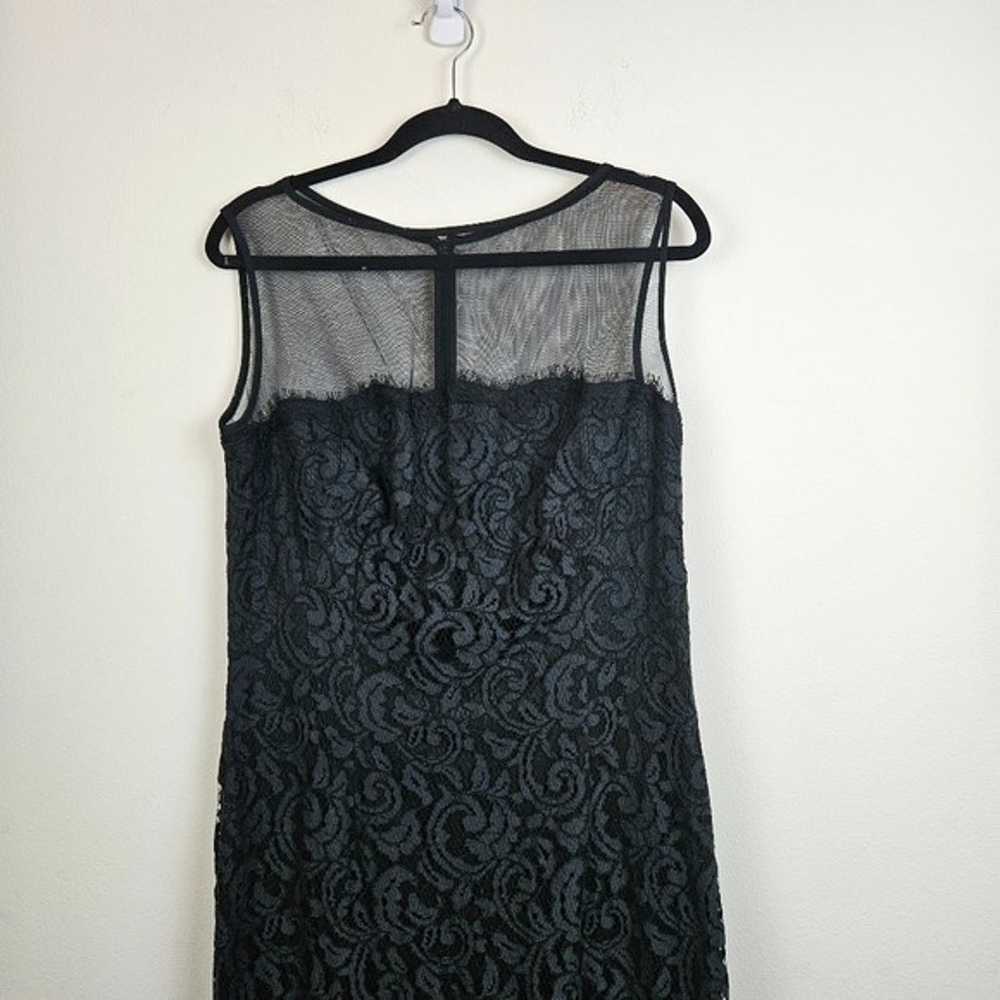 Tadashi Shoji Black Lace Illusion Gown Size 14 Ma… - image 4
