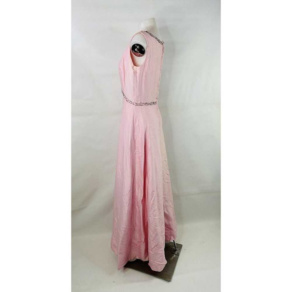 VTG 1950s Blush Pink Embellished Beaded Maxi Prom… - image 11