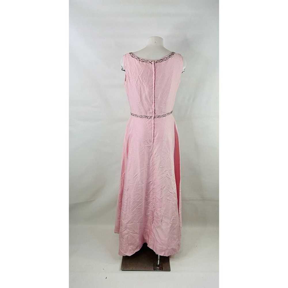 VTG 1950s Blush Pink Embellished Beaded Maxi Prom… - image 8