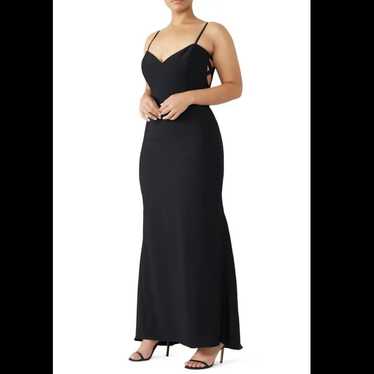 theia black side panel gown maxi dress size 14 C4 - image 1