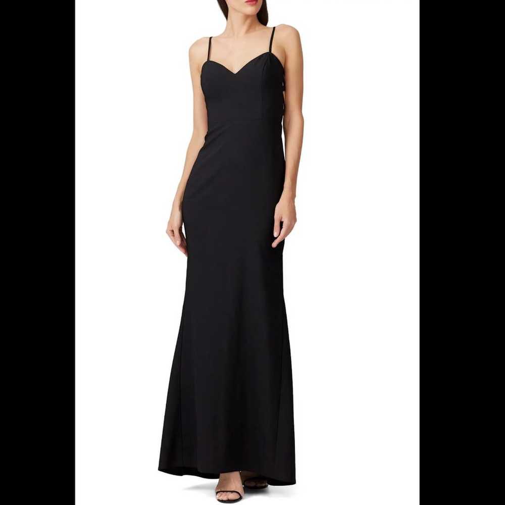 theia black side panel gown maxi dress size 14 C4 - image 3