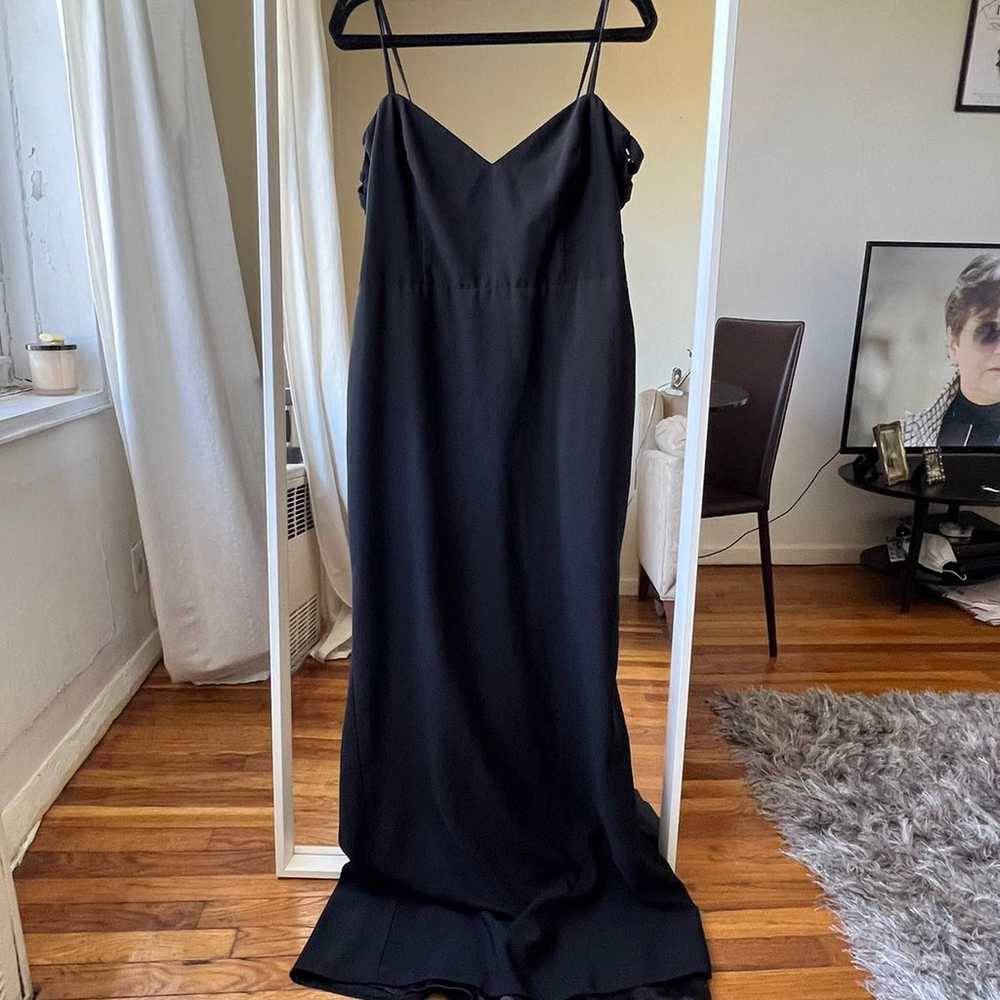 theia black side panel gown maxi dress size 14 C4 - image 5