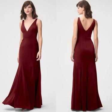 Jenny Yoo Cranberry Jade Luxe Crepe Bridesmaid Dr… - image 1