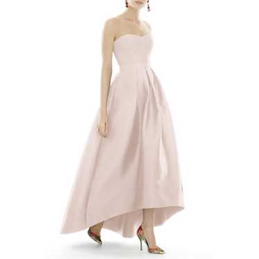 Alfred Sung D699S Strapless High Low Sateen Gown, 