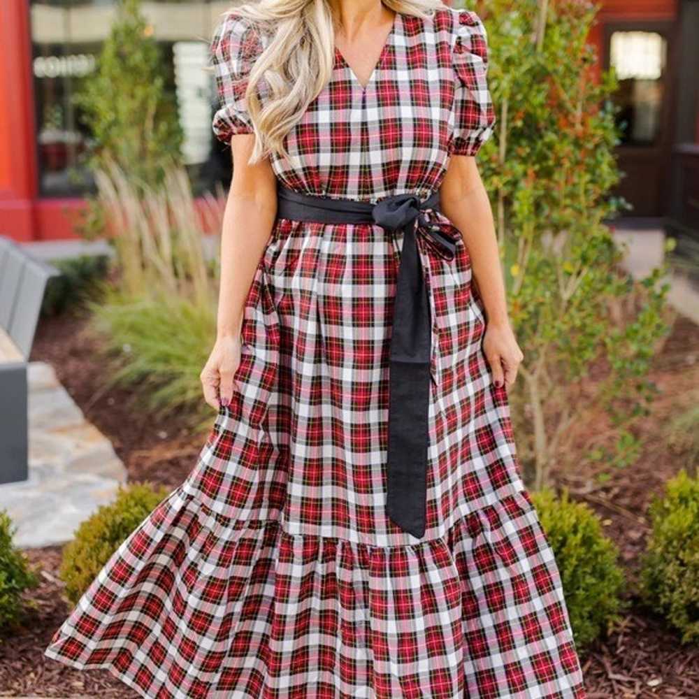 Victoria Dunn Merry Clara Plaid Maxi Dress Size X… - image 1