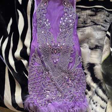 Purple rhinestone dress