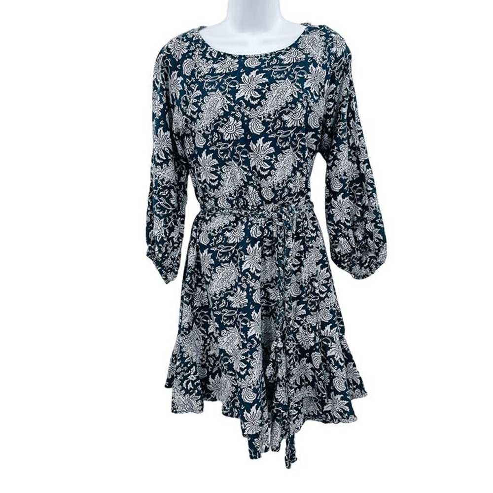 Apiece Apart Sabine Blue Floral Paisley Print Sil… - image 3