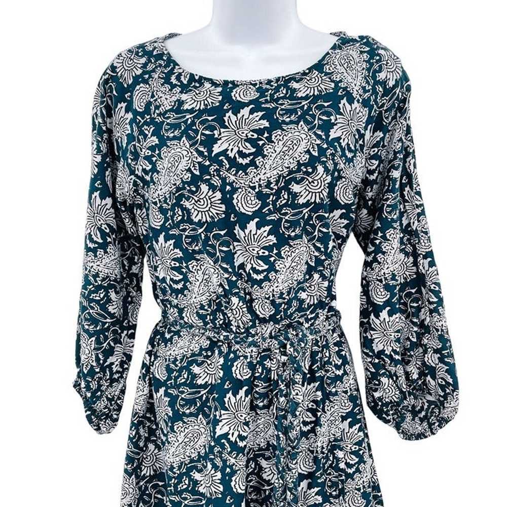 Apiece Apart Sabine Blue Floral Paisley Print Sil… - image 5