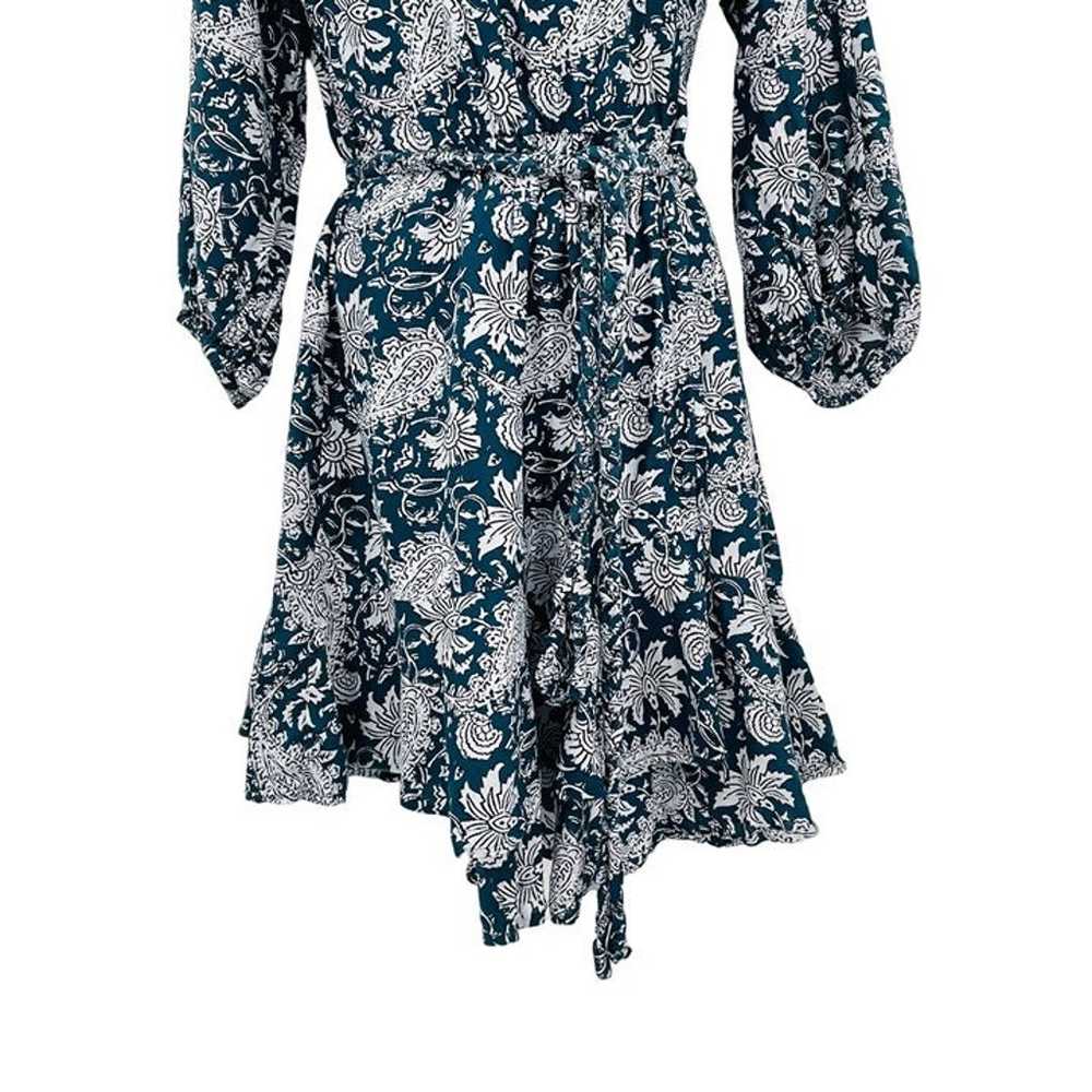 Apiece Apart Sabine Blue Floral Paisley Print Sil… - image 6